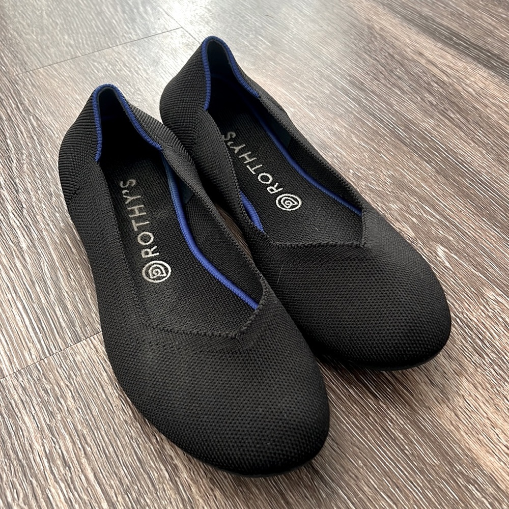 Rothy’s Rounded Toe Black Flat size 10